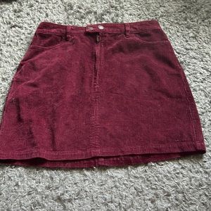 hollister suede burgundy skirt